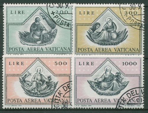 Vatikan 1971 Flugpostmarken Die 4 Evangelisten 590/93 gestempelt