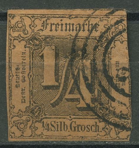 Thurn und Taxis 1854 1/4 Silbergroschen 1 gestempelt, dünne Stelle
