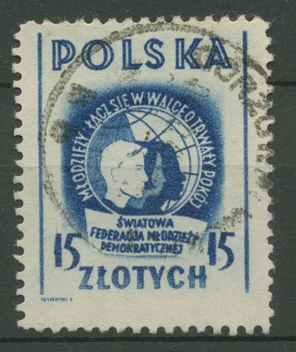 Polen 1948 Jugend-Konferenz Warschau 501 gestempelt