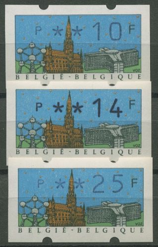 Belgien Automatenmarken 1990 Portosatz 3 Werte ATM 22.1 i PS1 postfrisch
