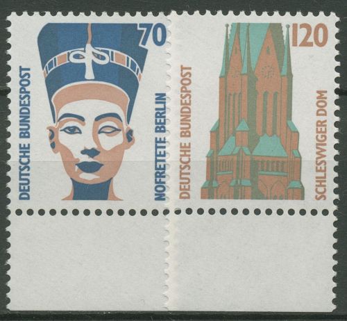 Bund 1988 Sehenswürdigkeiten SWK mit Unterrand 1374/75 UR postfrisch