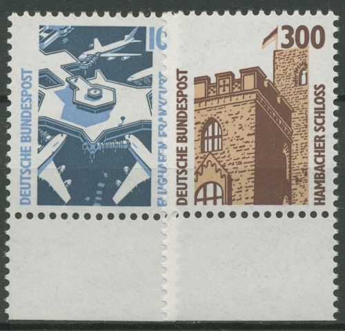 Bund 1988 Sehenswürdigkeiten SWK mit Unterrand 1347/48 UR postfrisch
