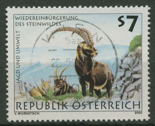 Österreich 2000 Jagd Tiere Steinwild Alpensteinbock 2306 gestempelt