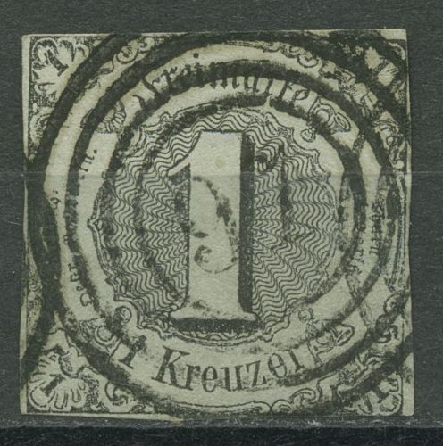 Thurn und Taxis 1852/58 1 Kreuzer 7 a mit Nr.-Stpl. 97 BINGEN