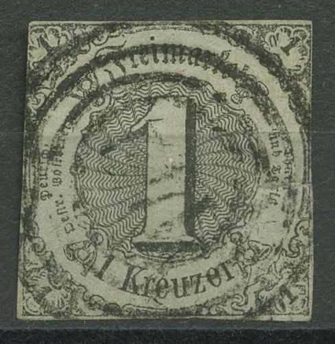 Thurn und Taxis 1852/58 1 Kreuzer 7 a gestempelt, Mängel