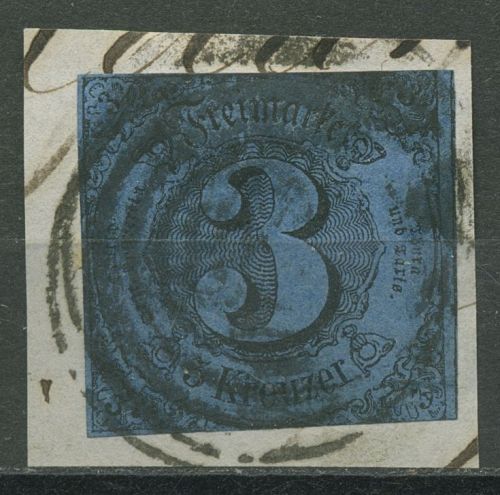 Thurn und Taxis 1852/58 3 Kreuzer 8 gestempelt, Briefstück
