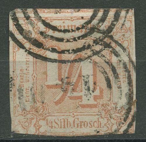 Thurn und Taxis 1859/61 1/4 Silbergroschen 13 gestempelt, Fehler