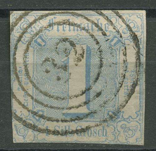Thurn und Taxis 1859/61 1 Silbergroschen 15 gestempelt, kl. Fehler