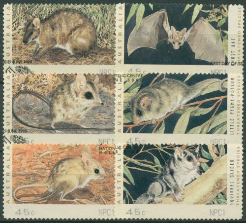 Australien 1993 Gefährdete Tiere Automatenmarken 27/32 S1, NPC1 gestempelt