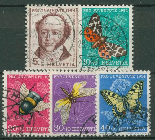 Schweiz 1954 Pro Juventute Jeremias Gotthelf Insekten 602/06 gestempelt