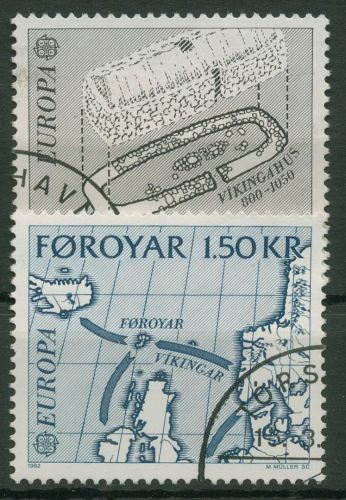 Färöer 1982 Europa CEPT: Historische Ereignisse 70/71 gestempelt