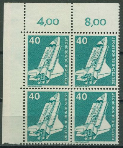 Bund Bogenmarken 1975 Industrie & Technik 850 4er-Block Ecke 1 postfrisch
