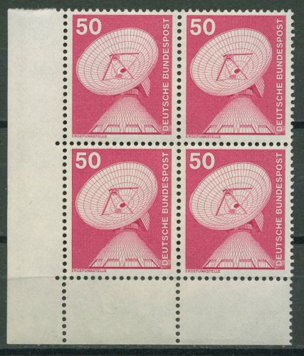 Bund Bogenmarken 1975 Industrie & Technik 851 4er-Block Ecke 3 postfrisch