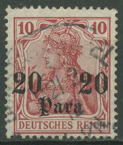 Deutsche Post in der Türkei 1905/13 Germania mit Aufdruck 37 a gestempelt