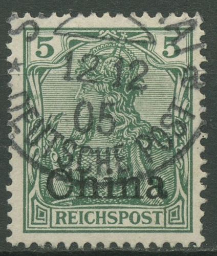 Deutsche Post in China 1901/04 Germania mit Aufdruck 16 gestempelt