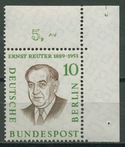 Berlin 1957 Ernst Reuter 165 Ecke 2 oben rechts, durchgezähnt postfrisch