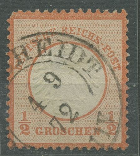 Deutsches Reich 1872 Adler mit kl. Brustschild 3 gestempelt, dünne Stelle