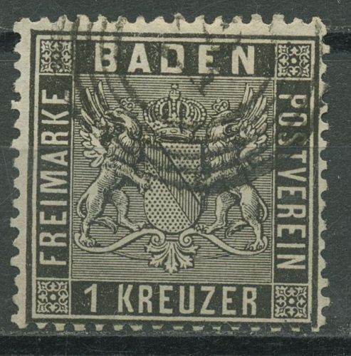 Baden 1860/61 1 Kreuzer schwarz 9 gestempelt