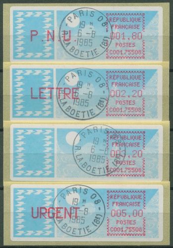 Frankreich ATM 1985 Taube Satz 1,80/2,20/3,20/5,00 ATM 6.9 zd ZS 2 gestempelt