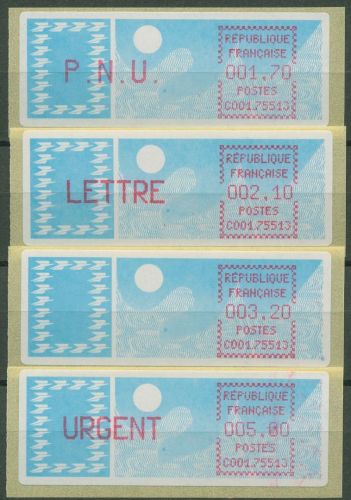Frankreich ATM 1985 Taube Satz 1,70/2,10/3,20/5,00 ATM 6.10 zd ZS 1 postfrisch