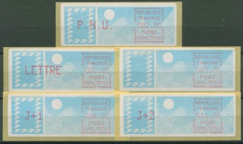 Frankreich ATM 1985 Taube 2,00/2,20/3,70/6,20/11,00 ATM 6.14 zd ZS 6 postfr.
