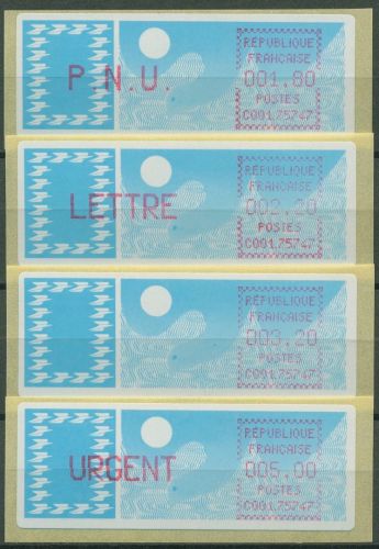 Frankreich ATM 1985 Taube Satz 1,80/2,20/3,20/5,00 ATM 6.15 zd ZS 2 postfrisch