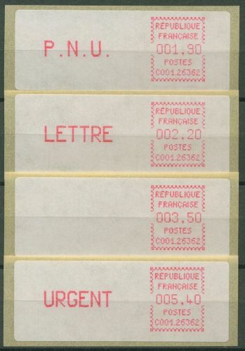 Frankreich ATM 1981 weißes Papier, 1,90/2,20/3,50/5,40 ATM 3.4.1 ZS 1 postfrisch