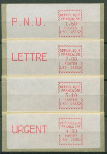 Frankreich ATM 1981 weiß. Papier 1,60/2,00/3,10/4,90 ATM 3.3.1 zb ZS4 postfrisch