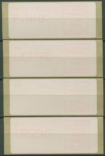 Frankreich ATM 1982 PHILEXFRANCE Satz 4 Werte ATM 4.2 ZS 1 postfrisch