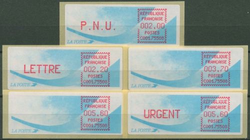 Frankreich ATM 1988 Satz 2,00/2,20/3,70/5,60/5,60 ATM 9.4 b PS 1 postfrisch