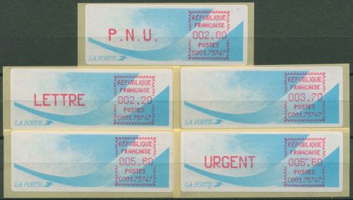 Frankreich ATM 1988 Satz 2,00/2,20/3,70/5,60/5,60 ATM 9.10 b PS 1 postfrisch