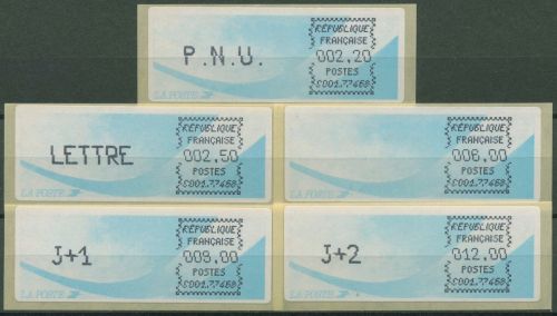 Frankreich ATM 1988 Satz 2,20/2,50/6,00/9,00/12,00 ATM 9.11 e ZS 7 postfrisch
