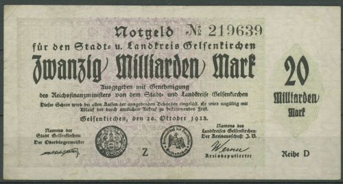 Gelsenkirchen 20 Milliarden Mark 1923, Keller 1710 pp, gebraucht (K1609)