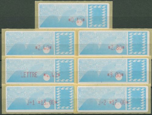 Frankreich ATM 1992/94 Fehlverwendung Satz 7 Werte ATM 6 F 2.2 b postfrisch
