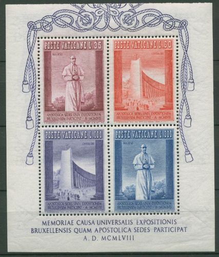 Vatikan 1958 Weltausstellung Brüssel 292/95 Herzstück postfrisch (C63083)