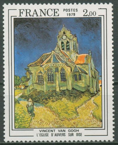 Frankreich 1979 Kunst Gemälde Kirche Auvers-sur-Oise V.van Gogh 2176 postfrisch