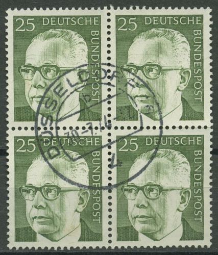 Bund 1971/72 Heinemann 689 4er-Block gestempelt