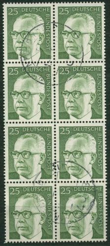 Bund 1971/72 Heinemann 689 8er-Block gestempelt
