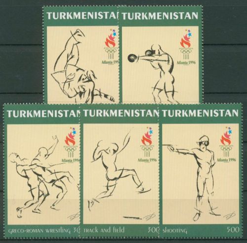 Turkmenistan 1997 Olympische Sommerspiele´96 Atlanta 60/64 postfrisch