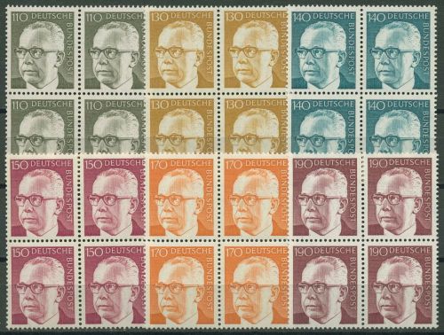 Bund 1972/73 Heinemann 727/32 4er-Block postfrisch