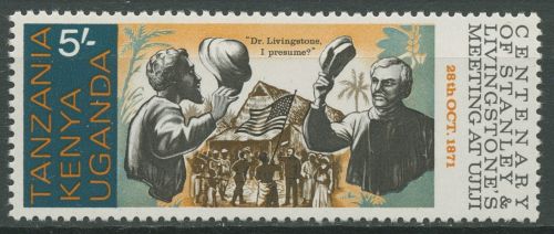 Ostafrikanische Gem. 1971 Treffen von Stanley und Livingstone 225 postfrisch