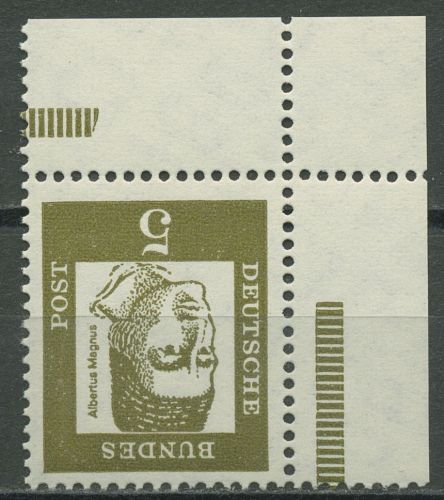 Bund 1961 Bedeutende Deutsche Ecke aus MHB 347 yb ER 9.2 postfrisch