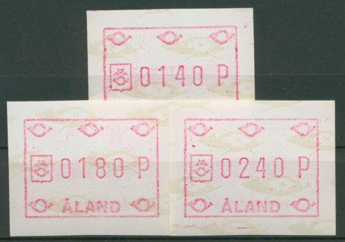 Aland 1988 ATM Große Posthörner Satz 3 Werte ATM 2 S 1 postfrisch