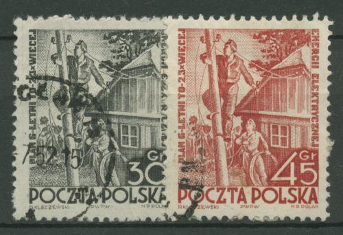 Polen 1951 Sechsjahresplan Elektroindustrie 719/20 postfrisch