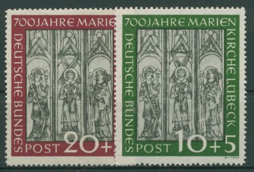 Bund 1951 700 Jahre Marienkirche Lübeck 139/40 postfrisch