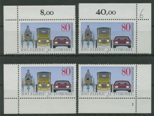 Bund 1986 Entwicklung des Autos 1268 alle 4 Ecken postfrisch (E1415) beschriftet