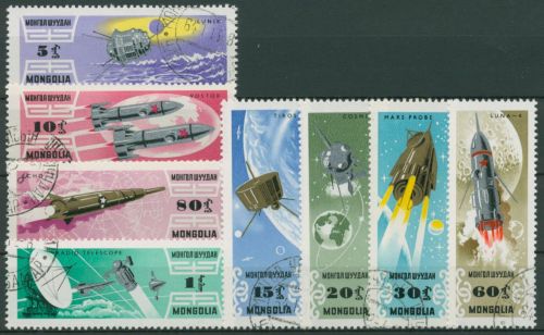 Mongolei 1964 Weltraumforschung 365/72 gestempelt