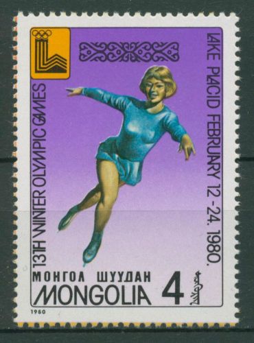 Mongolei 1980 Olympia Lake Placid Eiskunstlauf 1278 Blockeinzelmarke postfrisch