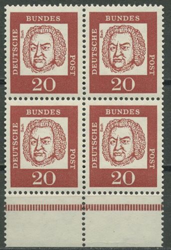 Bund 1961 Bedeutende Deutsche 4er-Block aus MHB 352 y P UR dgz postfrisch