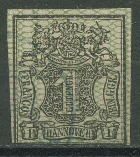 Hannover 1856/57 Wertschild unter Wappen 9 gestempelt, berührt